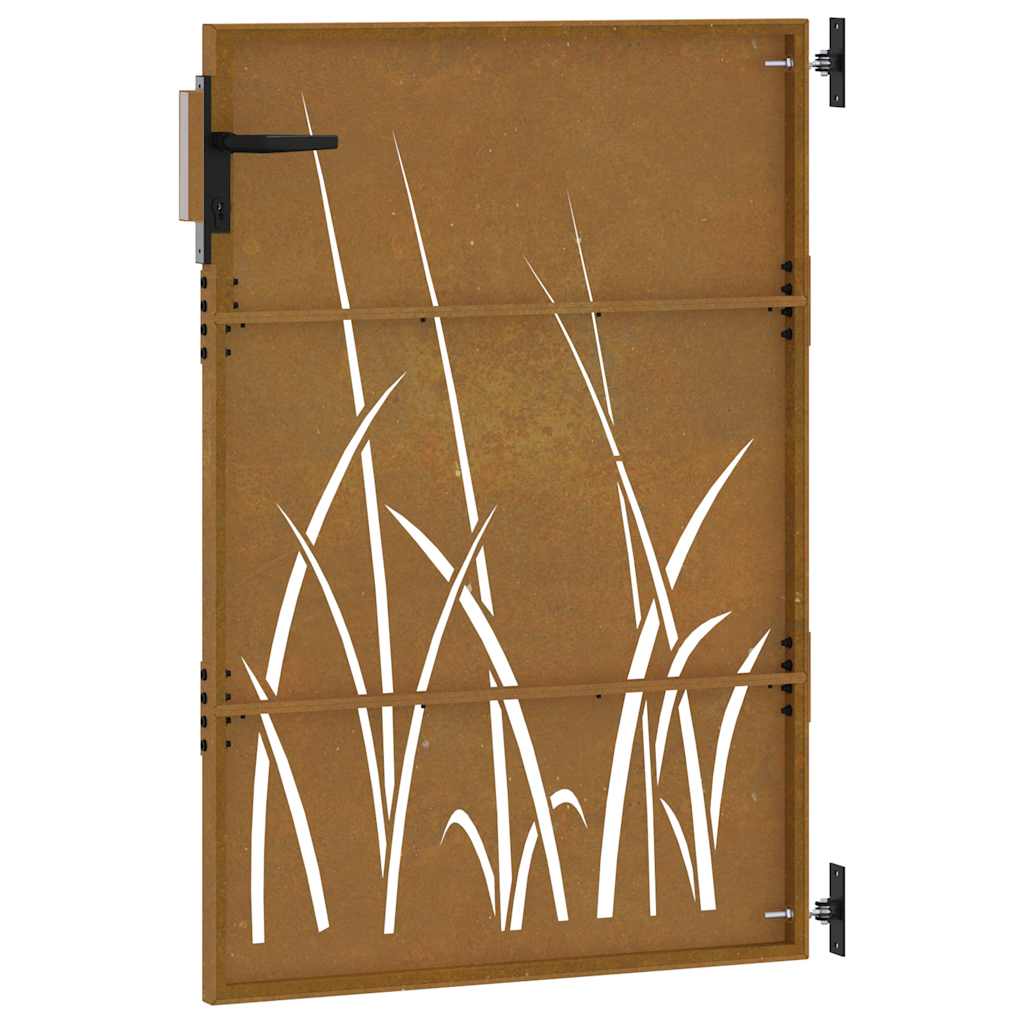 Garden Gate 85x125 cm Corten Steel Grass Design