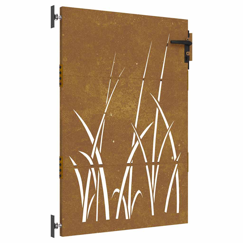 Garden Gate 85x150 cm Corten Steel Grass Design