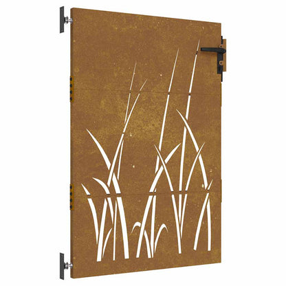 Garden Gate 85x150 cm Corten Steel Grass Design