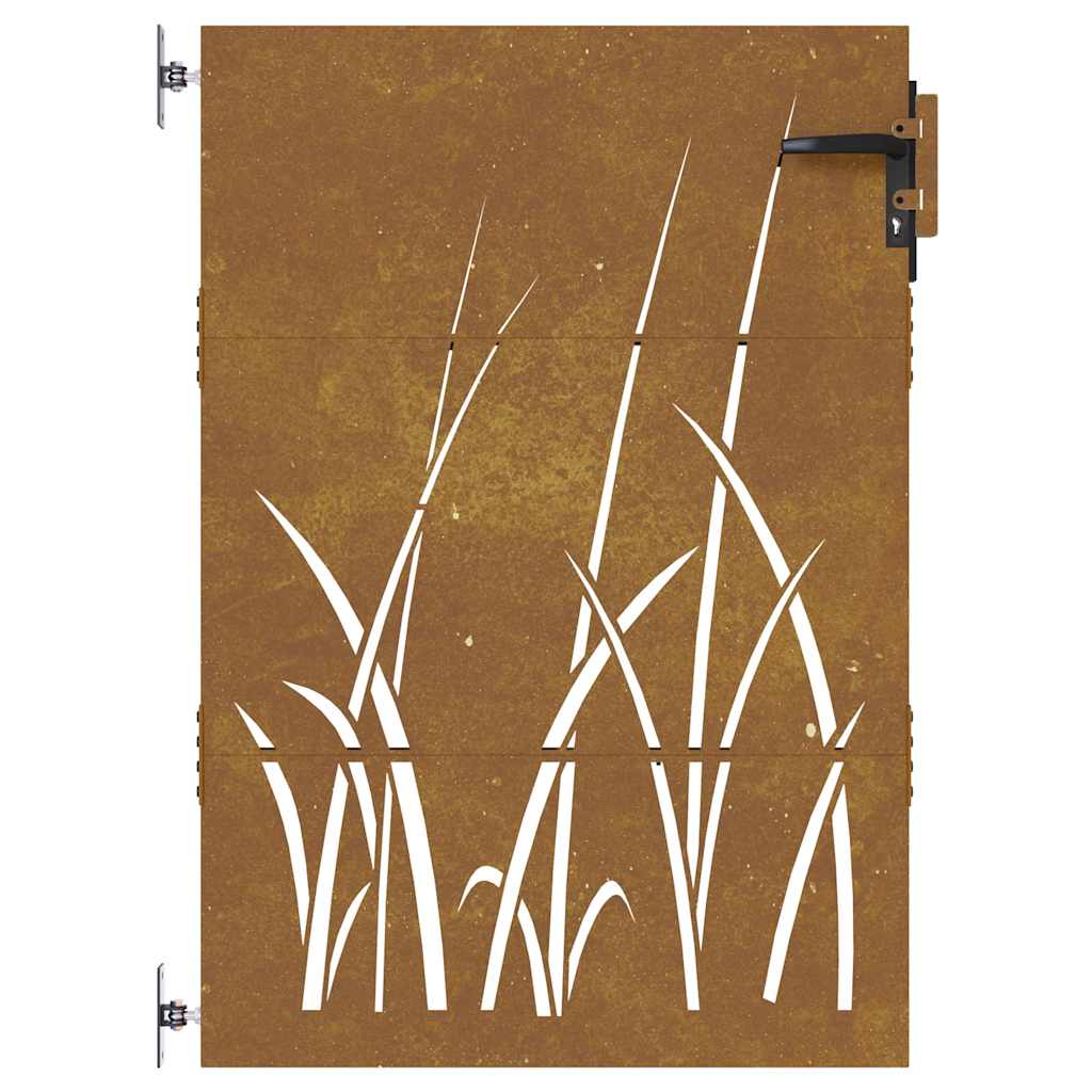 Garden Gate 85x150 cm Corten Steel Grass Design