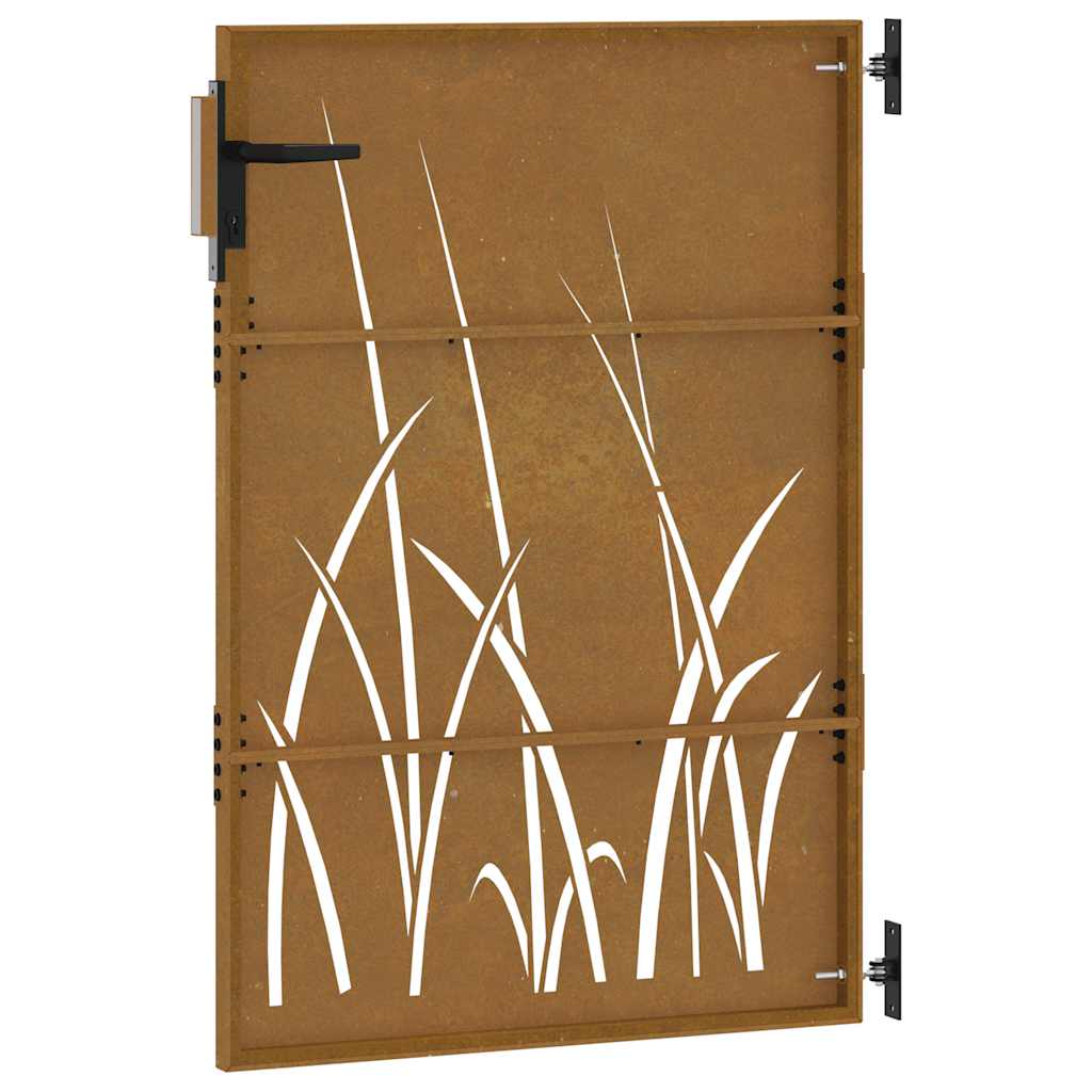 Garden Gate 85x150 cm Corten Steel Grass Design