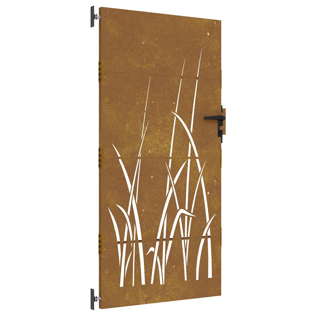 Garden Gate 85x175 cm Corten Steel Grass Design