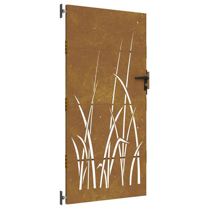 Garden Gate 85x175 cm Corten Steel Grass Design