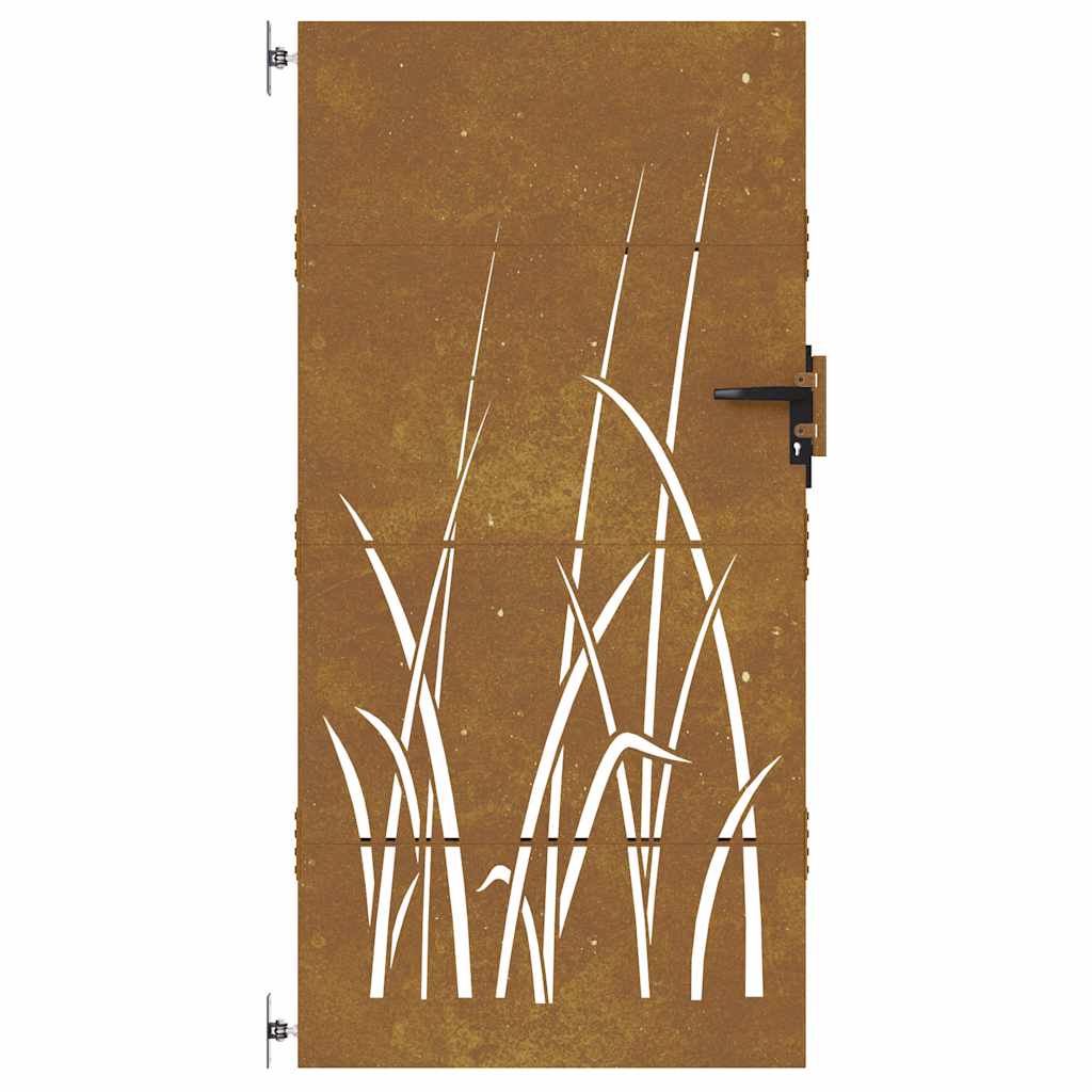 Garden Gate 85x175 cm Corten Steel Grass Design