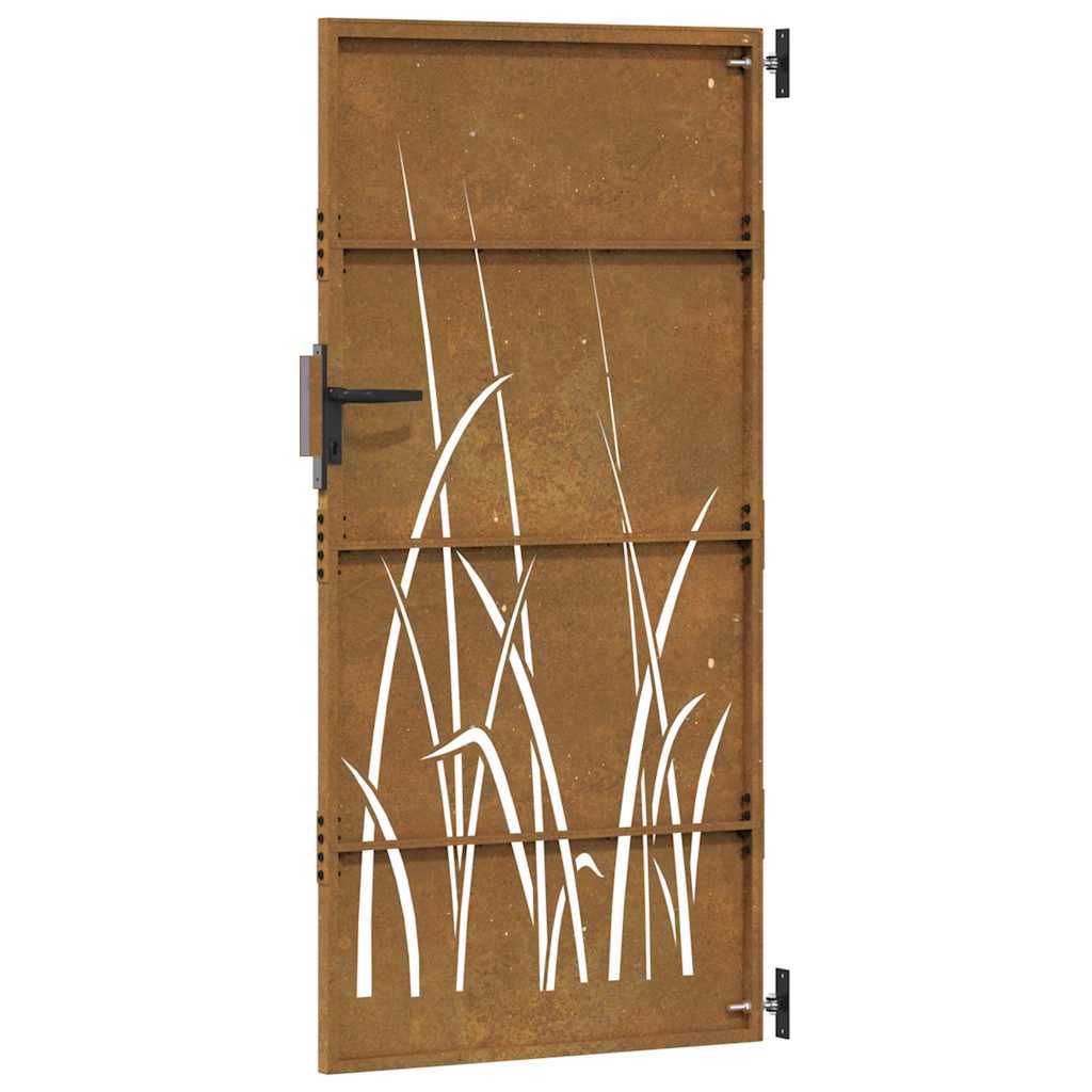 Garden Gate 85x175 cm Corten Steel Grass Design