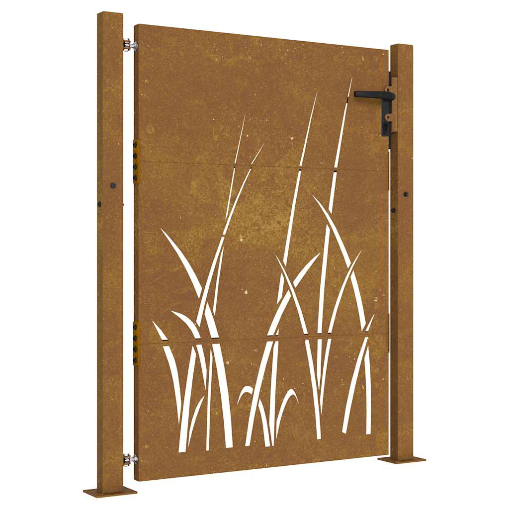 Garden Gate 100x150 cm Corten Steel Grass Design