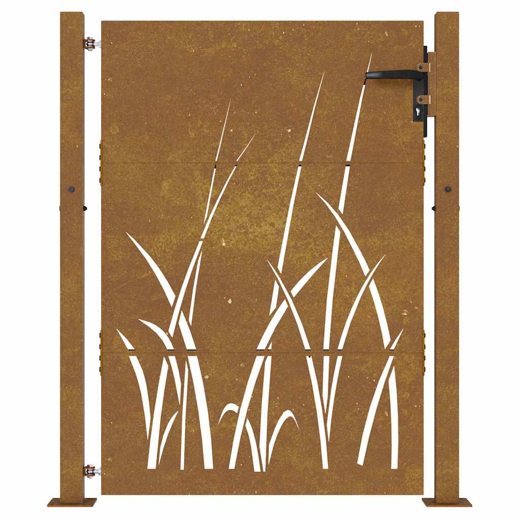 Garden Gate 100x150 cm Corten Steel Grass Design