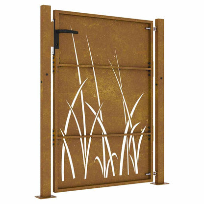 Garden Gate 100x150 cm Corten Steel Grass Design
