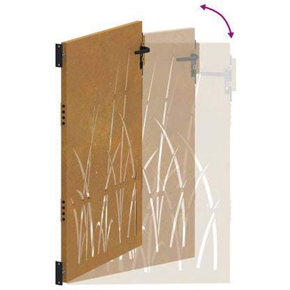 Garden Gate 100x150 cm Corten Steel Grass Design