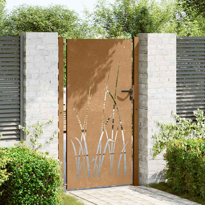 Garden Gate 100x175 cm Corten Steel Grass Design