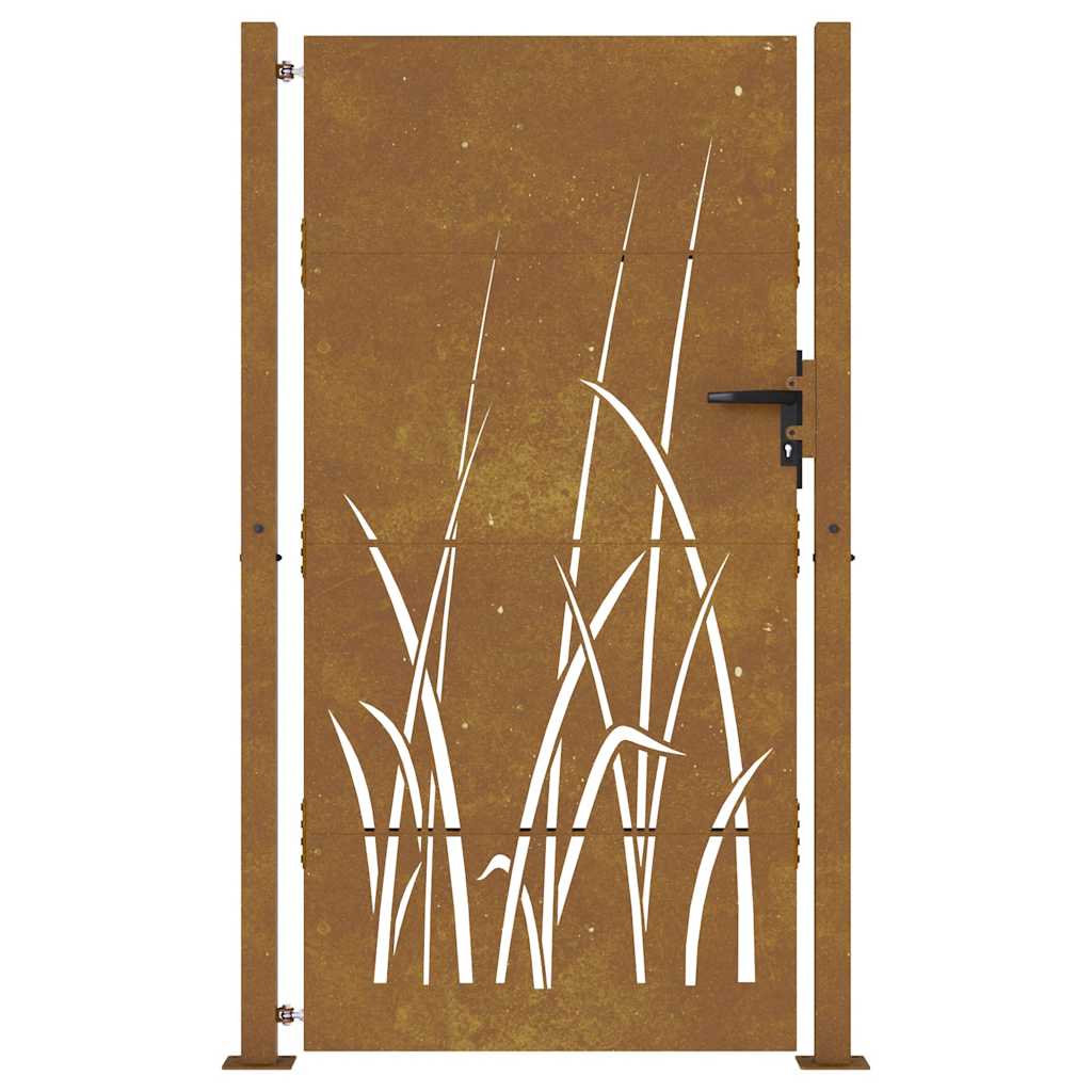 Garden Gate 100x175 cm Corten Steel Grass Design
