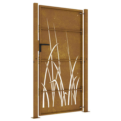 Garden Gate 100x175 cm Corten Steel Grass Design