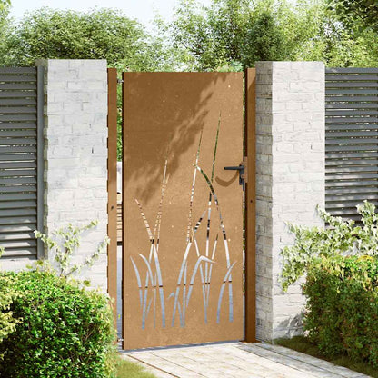 Garden Gate 100x200 cm Corten Steel Grass Design