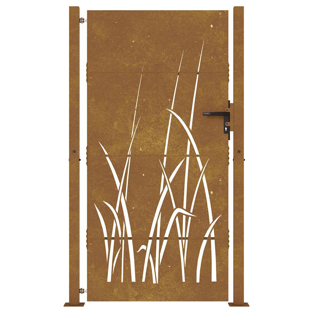 Garden Gate 100x200 cm Corten Steel Grass Design