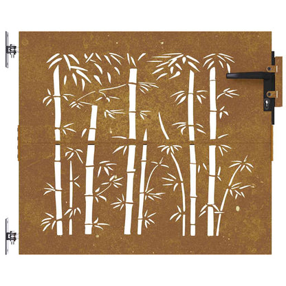 Garden Gate 85x75 cm Corten Steel Bamboo Design
