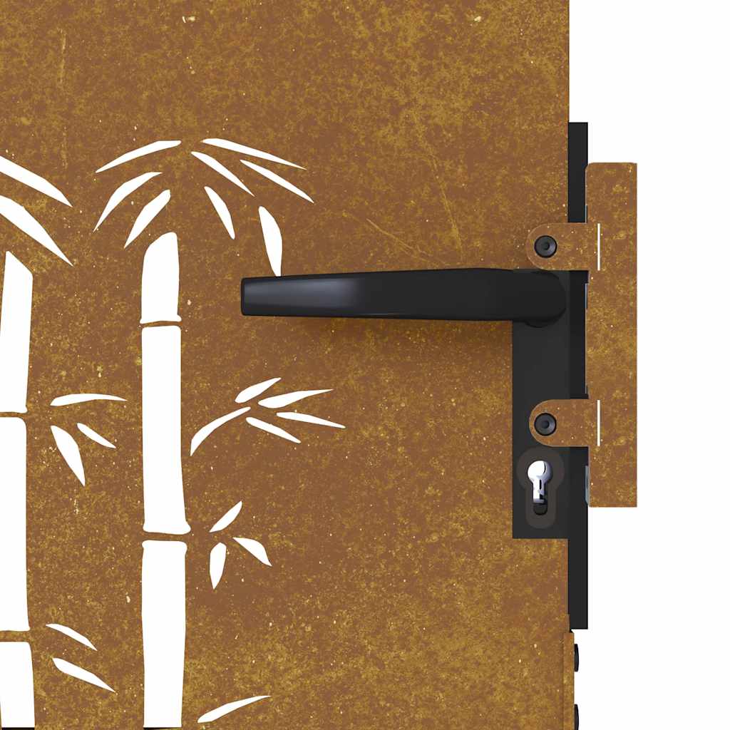 Garden Gate 85x75 cm Corten Steel Bamboo Design