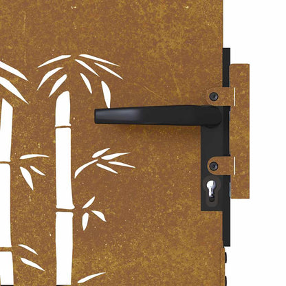 Garden Gate 85x75 cm Corten Steel Bamboo Design