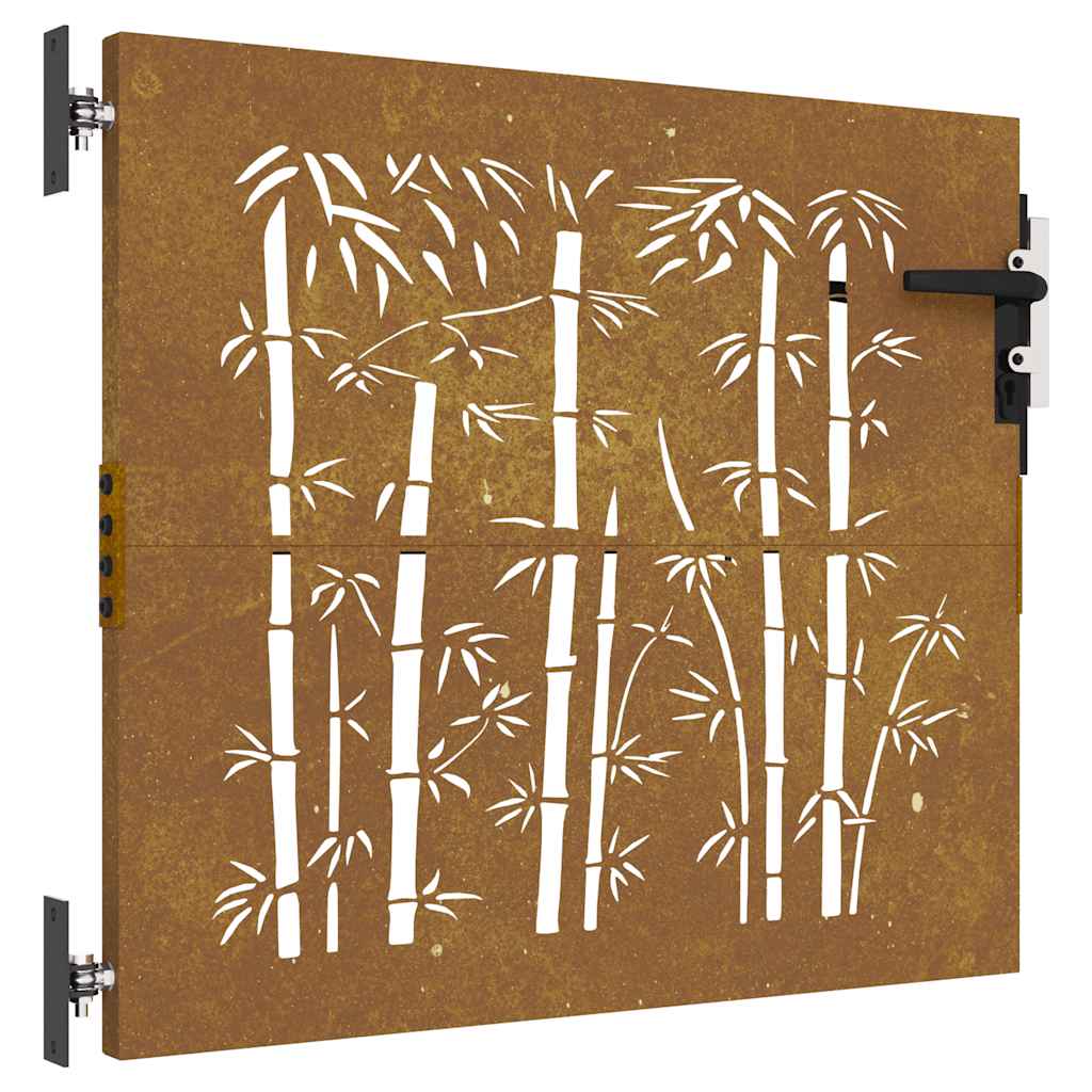 Garden Gate 85x100 cm Corten Steel Bamboo Design