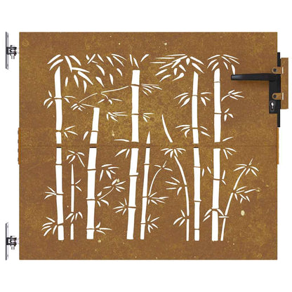 Garden Gate 85x100 cm Corten Steel Bamboo Design