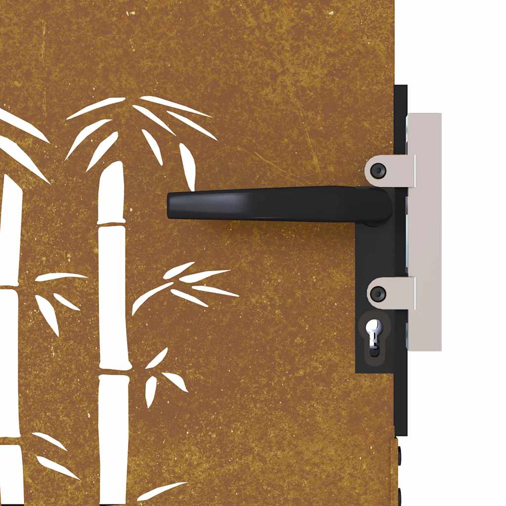 Garden Gate 85x100 cm Corten Steel Bamboo Design