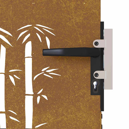 Garden Gate 85x100 cm Corten Steel Bamboo Design