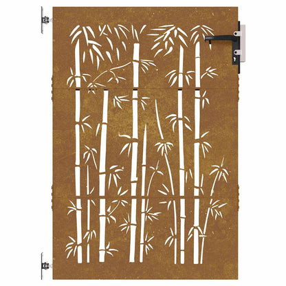 Garden Gate 85x125 cm Corten Steel Bamboo Design