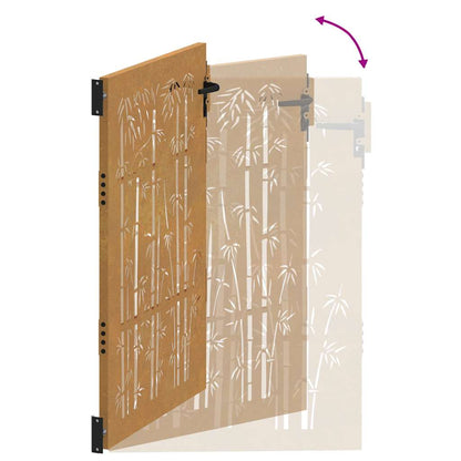 Garden Gate 85x150 cm Corten Steel Bamboo Design