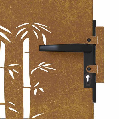 Garden Gate 85x150 cm Corten Steel Bamboo Design