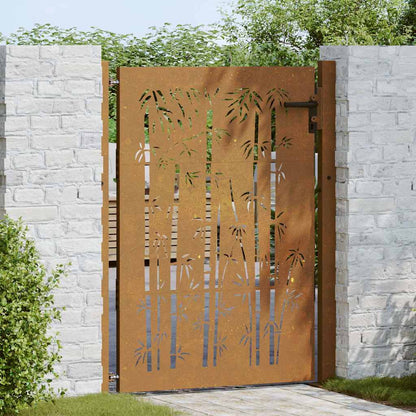 Garden Gate 100x125 cm Corten Steel Bamboo Design