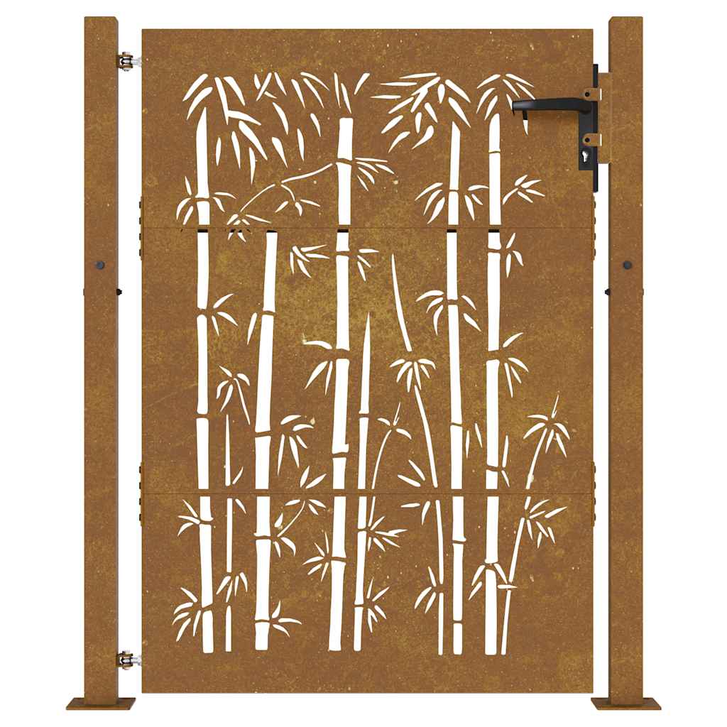 Garden Gate 100x150 cm Corten Steel Bamboo Design