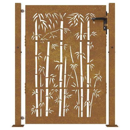 Garden Gate 100x150 cm Corten Steel Bamboo Design