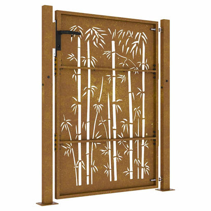 Garden Gate 100x150 cm Corten Steel Bamboo Design