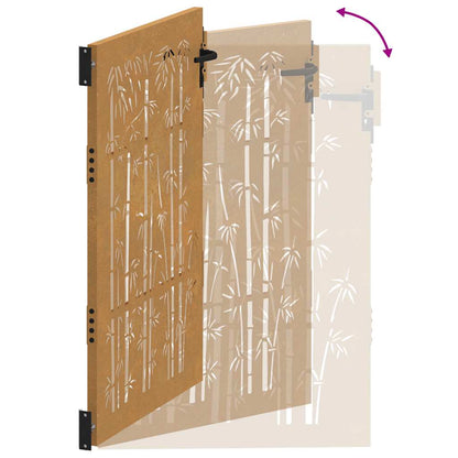 Garden Gate 100x150 cm Corten Steel Bamboo Design
