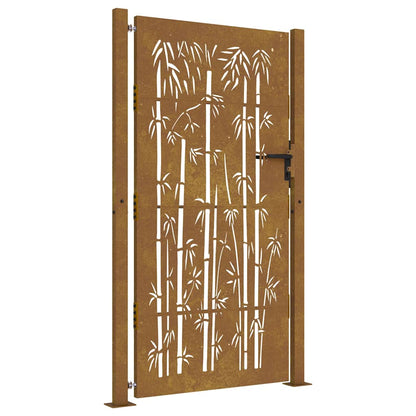 Garden Gate 100x200 cm Corten Steel Bamboo Design