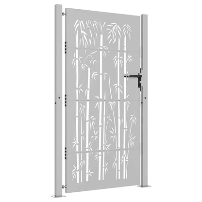 Garden Gate 100x200 cm Corten Steel Bamboo Design