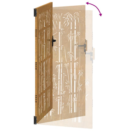 Garden Gate 100x200 cm Corten Steel Bamboo Design
