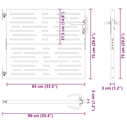 Garden Gate 85x75 cm Corten Steel Square Design