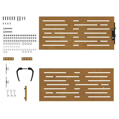 Garden Gate 85x100 cm Corten Steel Square Design