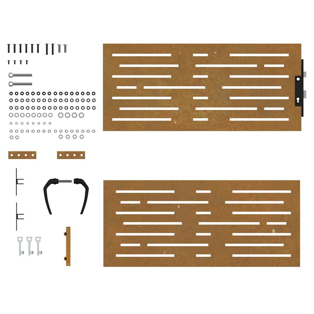 Garden Gate 85x125 cm Corten Steel Square Design