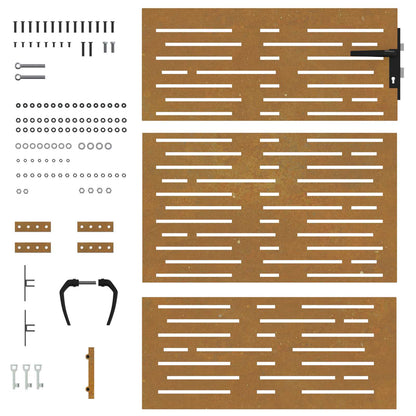 Garden Gate 85x150 cm Corten Steel Square Design