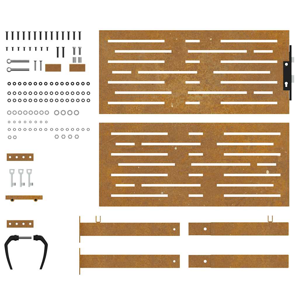 Garden Gate 100x100 cm Corten Steel Square Design
