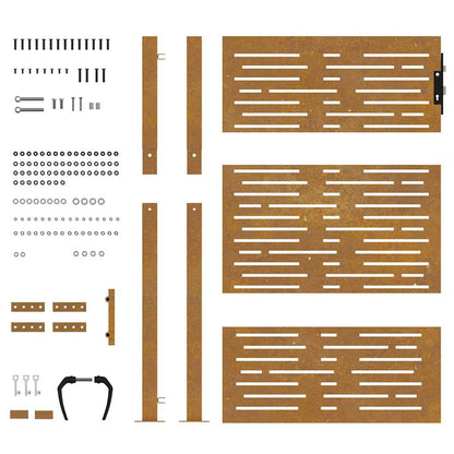 Garden Gate 100x125 cm Corten Steel Square Design
