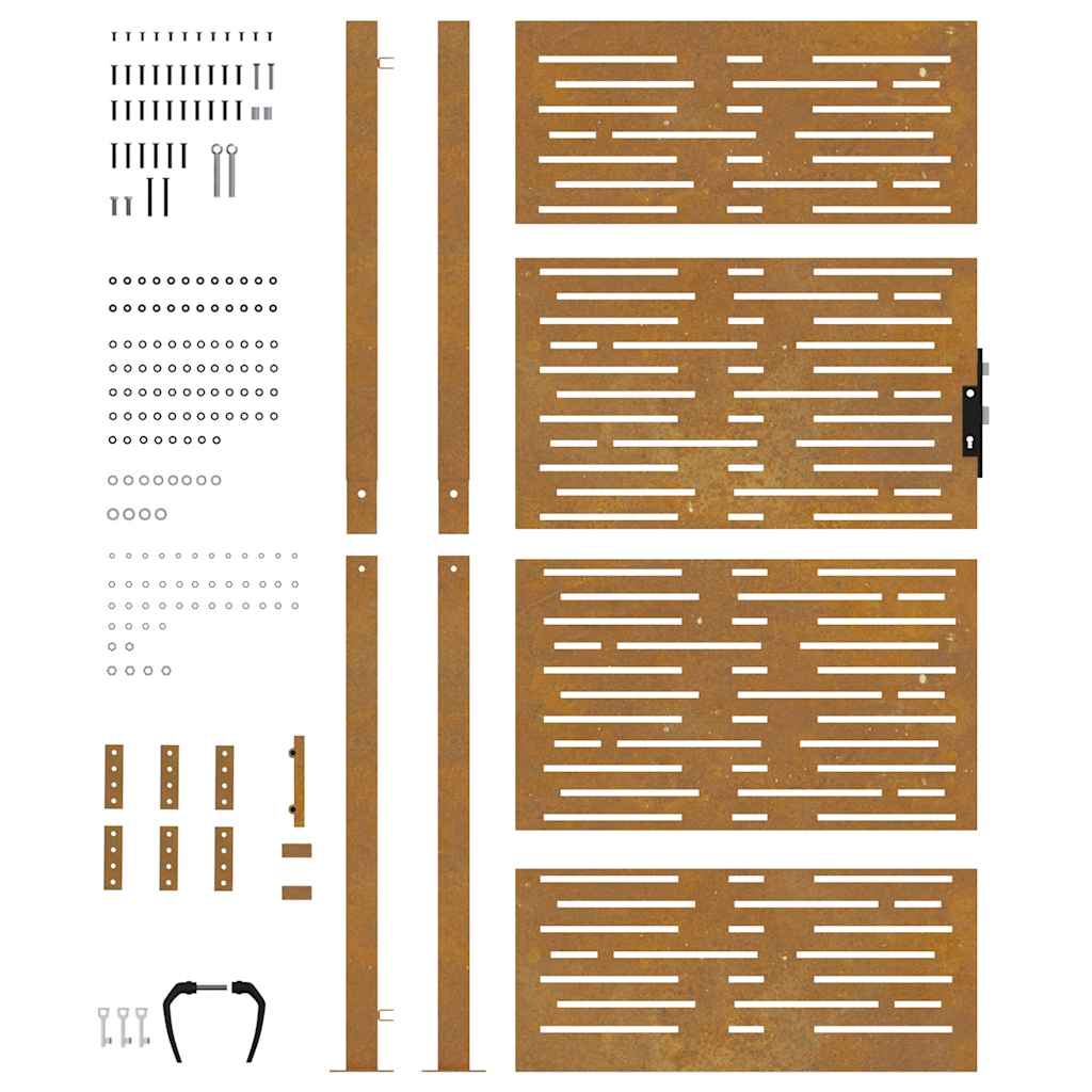 Garden Gate 100x175 cm Corten Steel Square Design
