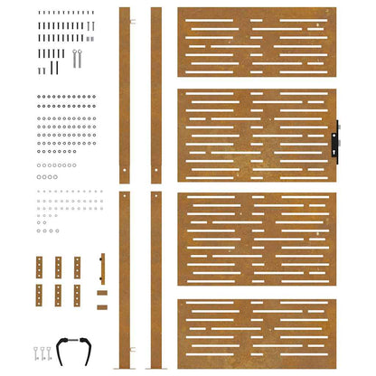 Garden Gate 100x175 cm Corten Steel Square Design