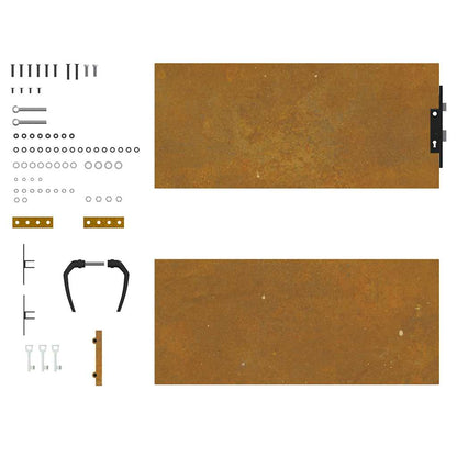 Garden Gate 85x125 cm Corten Steel Square Design