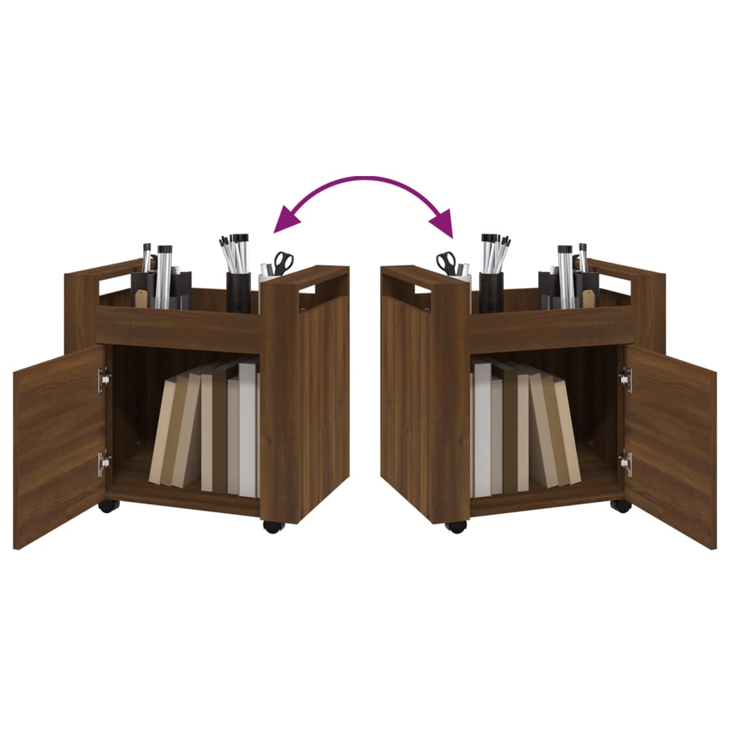 Desk Trolley Brown Oak 60x45x60 cm Engineered Wood