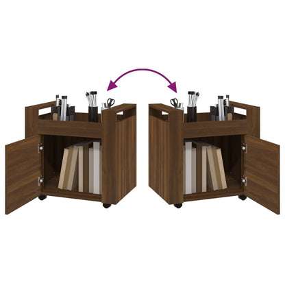 Desk Trolley Brown Oak 60x45x60 cm Engineered Wood