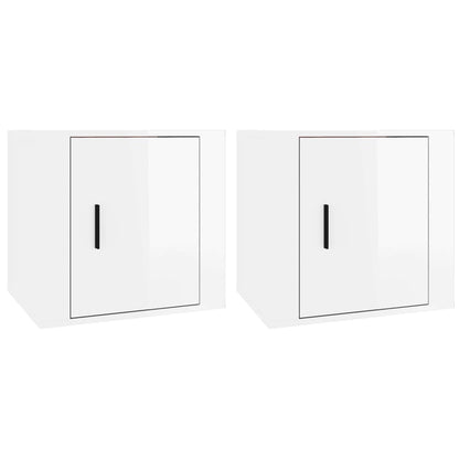 Bedside Cabinets 2 pcs High Gloss White 50x39x47 cm