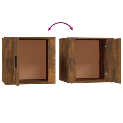 Bedside Cabinet Smoked Oak 50x39x47 cm
