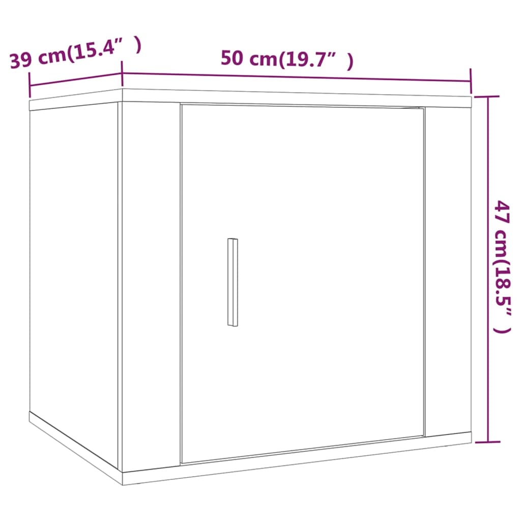Bedside Cabinet Grey Sonoma 50x39x47 cm